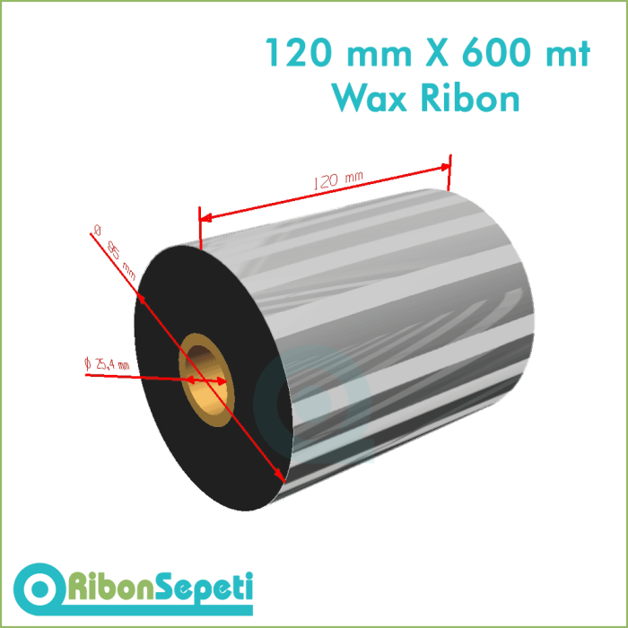 120 mm X 600 mt Wax Ribon (Online Satın Al)