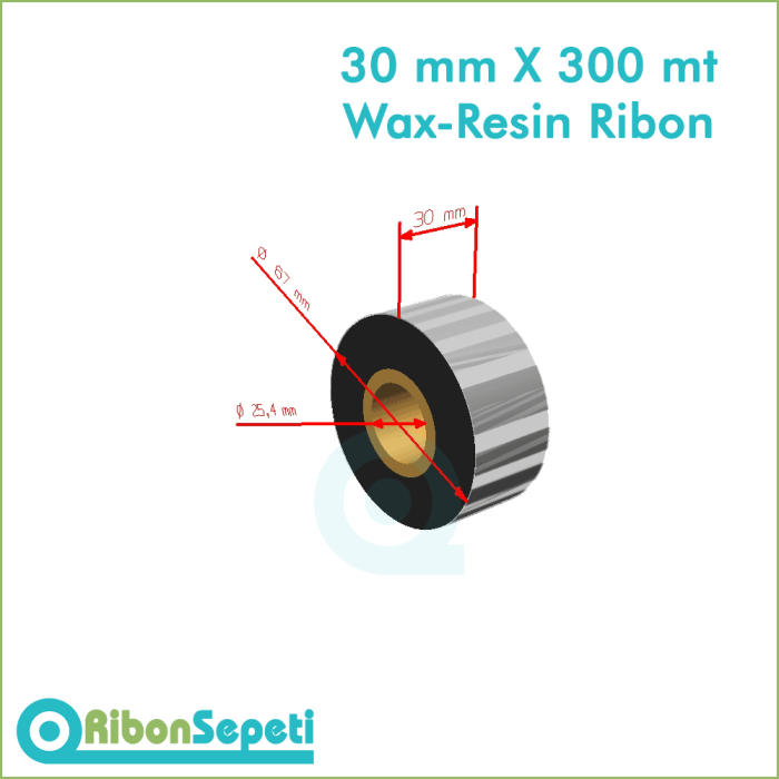 30 mm X 300 mt Wax-Resin Ribon Fiyatı (Online Satın Al)