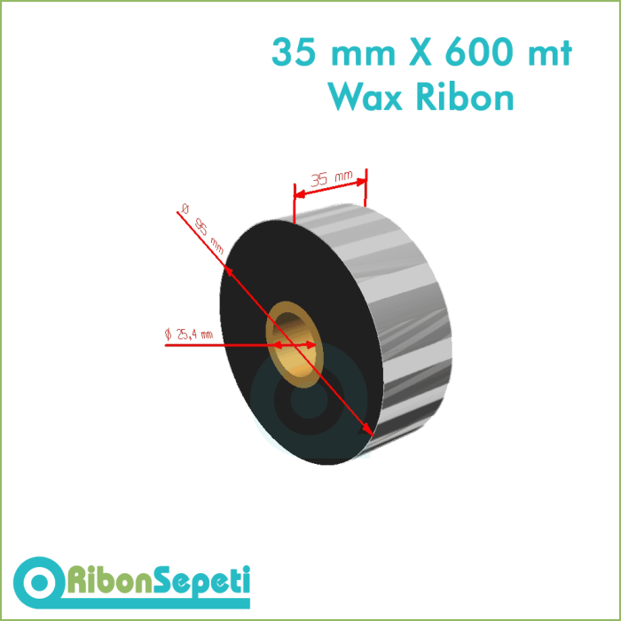 35 mm X 600 mt Wax Ribon (Online Satın Al)