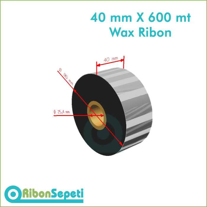 40 mm X 600 mt Wax Ribon (Online Satın Al)