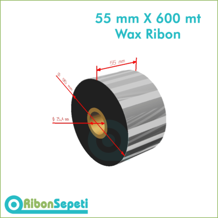 55 mm X 600 mt Wax Ribon (Online Satın Al)