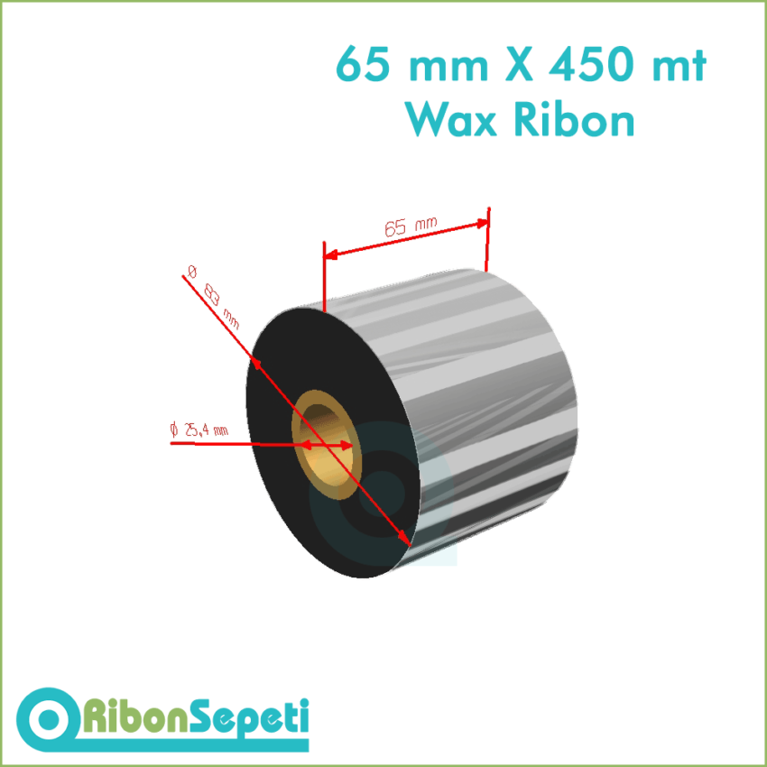 65 mm X 450 mt Wax Ribon (Online Satın Al)