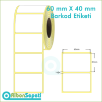 60x40 mm Boş (Beyaz) Etiket