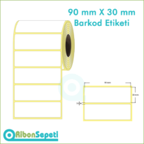 90x30 mm Boş (Beyaz) Etiket