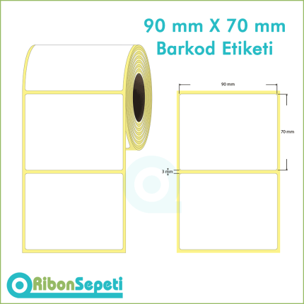 90x70 mm Boş (Beyaz) Etiket