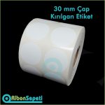 30 mm Çap Kırılgan Etiket