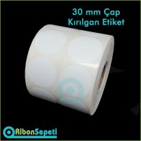 30 mm Çap Kırılgan Etiket