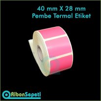 40x28 mm Pembe Renkli Etiket