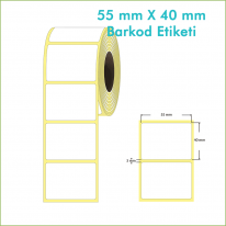 55x40 mm Boş (Beyaz, Hazır Sticker) Etiket