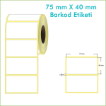 75x40 mm Boş (Beyaz, Hazır Sticker) Etiket