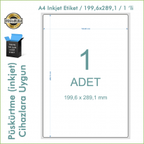 Premium A4 Inkjet Etiket - Mürekkep Püskürtme Cihazlar İçin