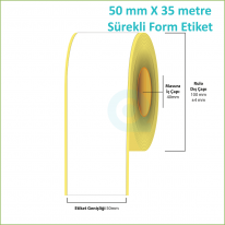 50 mm X 35 mt Sürekli Form Barkod Etiketi