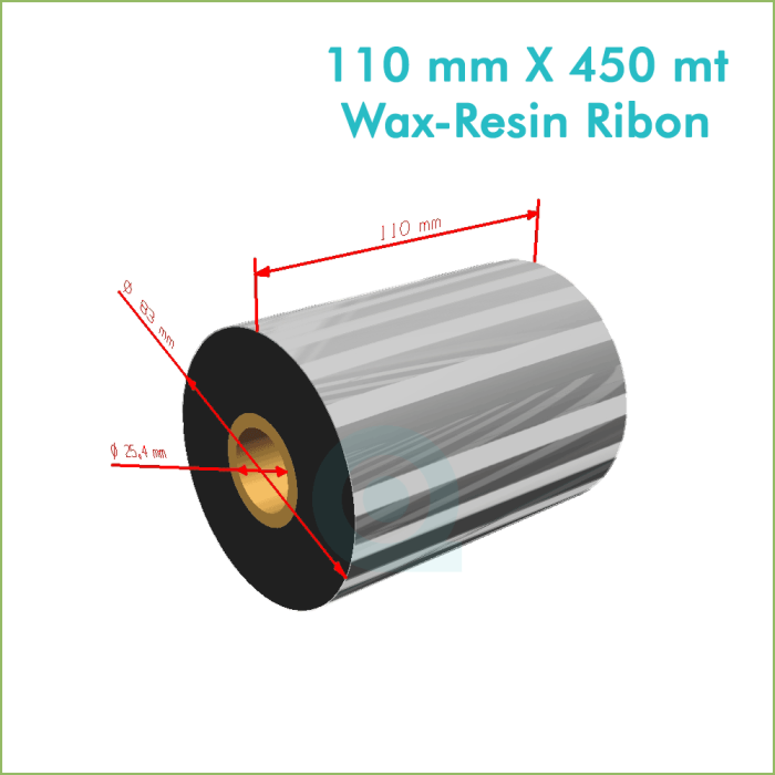 110 mm X 450 mt Wax Resin Ribon (Online Satın Al)