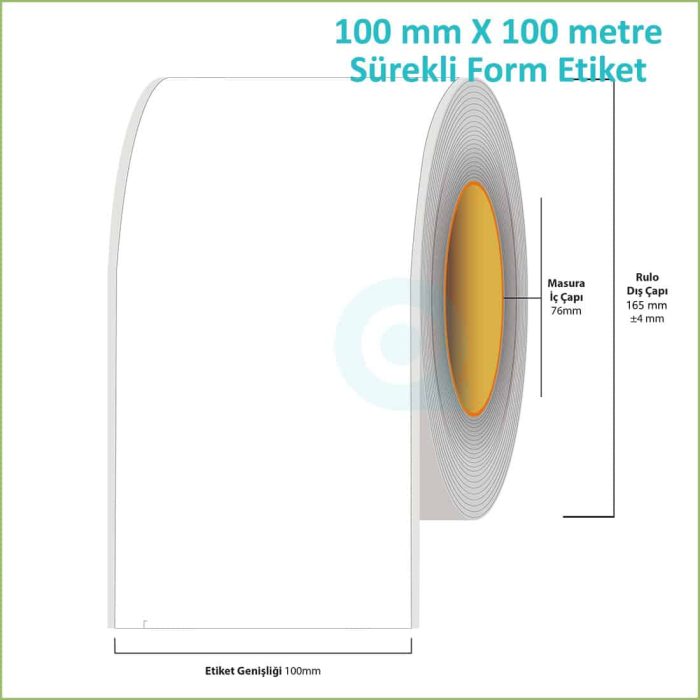 100 mm X 100 metre sürekli form Epson etiket fiyatı