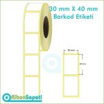 30x40 mm Barkod Etiketi (Termal, Kuşe, Vellum, Silvermat, Opak PP)